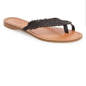 COACH DENI FEATHER THONG SANDALS. Size 8.5